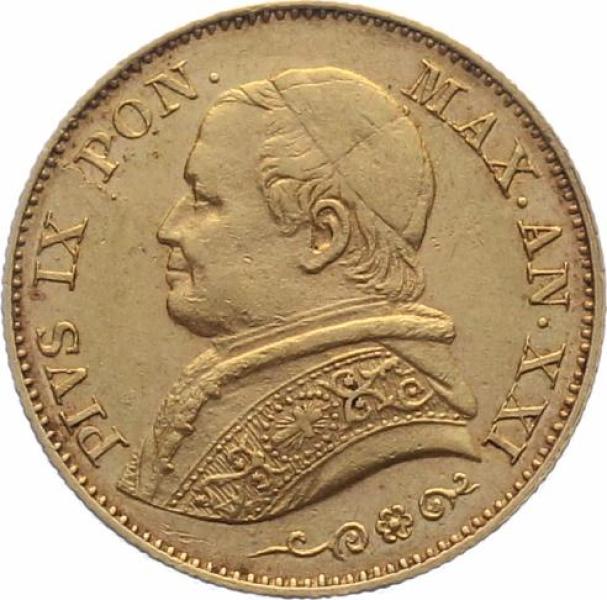Vatikan 20 Lire 1866 - Pius IX.